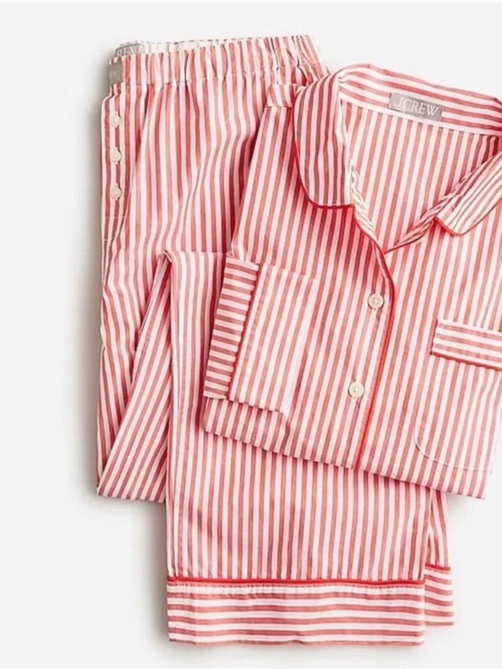 J. Crew Red and White Striped Pajama pants